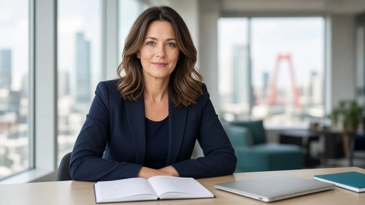 Karin Mulder legt haar trainingsmethodiek uit aan een tafel met weekplanner in Rotterdam
